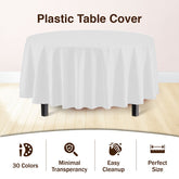 Round White Plastic Table Cover | Case of 48